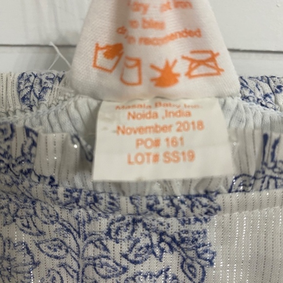 Masalababy New Floral Maxi Sundress w/ Metallic Threading in Blue & White - Picture 14 of 15